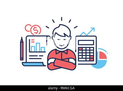 Financial success - modern line design style illustration Stock Vector