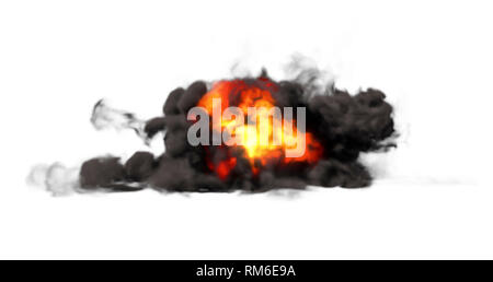 Empty Ground Exploded Ground Explosion Isolated On Black Background Stock Photo - Alamy