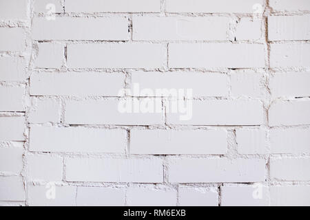 white brick wall texture for background close up Stock Photo
