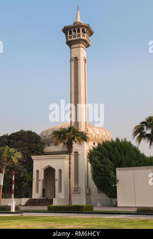 Al Farooq Mosque in the historical district of Al Bastakiya, Dubai, United Arab Emirates. Stock Photo