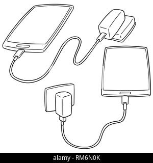 vector set of smartphone charging Stock Vector