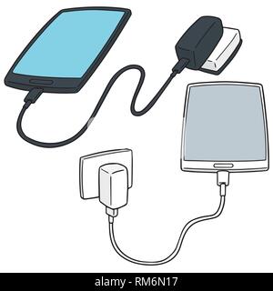 vector set of smartphone charging Stock Vector