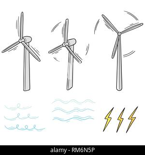 vector set of wind turbine Stock Vector