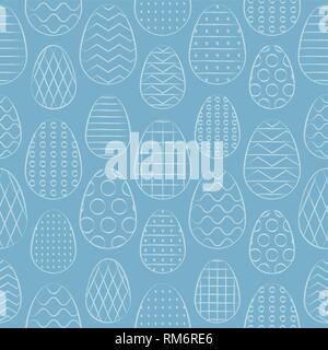 Easter seamless pattern. Minimal hand drawn design. Vector Illustration. Stock Vector