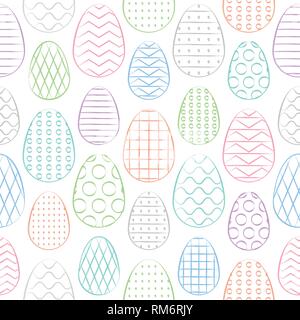 Easter seamless pattern. Minimal design. Colorful Easter eggs. Vector Illustration. Stock Vector