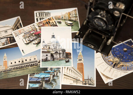 Venice photos and an old camera Stock Photo