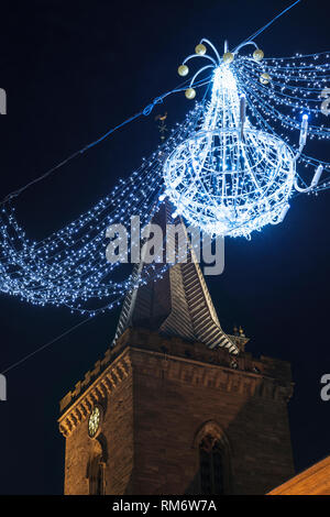 St John's kirk spire at dusk in Perth, Scotland, UK