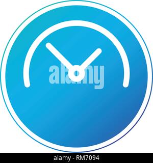 Half Clock in circle , linear icon. Vector illustration isolated on white background. Stock Vector