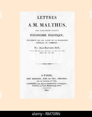 Jean Baptiste Say 1767-1832 Title Page cleaned and re-set
