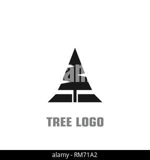 Tree logo design, simple tree logo flat design, vector icons. Stock Vector