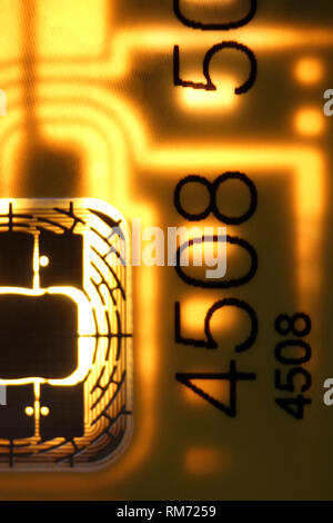 Chip and conductors, concept, close-up Stock Photo