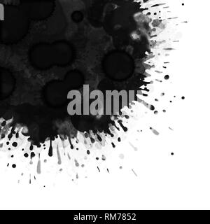 Abstract background - black splash on white Stock Photo