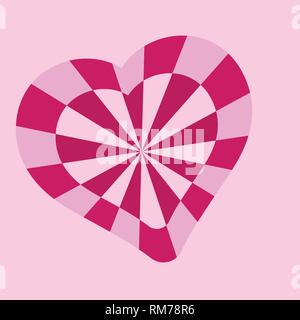 Heart pattern radiation, concentration line, radial, pink valentine's day vector, mother's day symbol. Pink signs, stylized love symbols Stock Vector