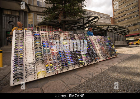 Medellin, Colombia - July 26, 2018: man selling sunglasses on the street Stock Photo