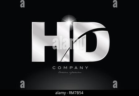silver letter HD metal combination alphabet logo icon design with grey ...