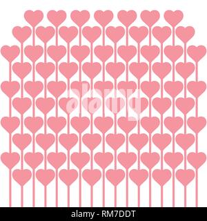 Pink hearts pattern, symbols background. Valentine's day and Mother's day card, pink, red colors. Love wallpaper for events. wallpaper or banner Stock Vector