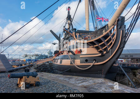 Bow of HMS Victory, Portsmouth Historic Dockyard Stock Photo