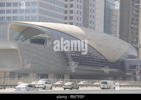 Emirates Towers metro station in the financial district in Shiekh Zayed road in Dubai  in the United Arab Emirates, (UAE). Stock Photo