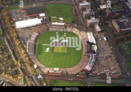 aerial view taken in 1998 of the Old Trafford cricket ground in Manchester Stock Photo