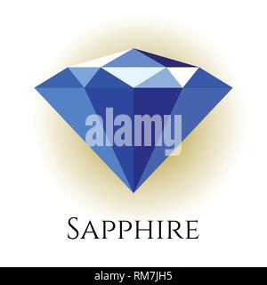 Vector illustration of blue shine triangle crystal isolated. Diamond symbol Stock Vector
