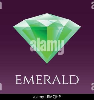 Vector illustration of triangle crystal isolated. Emerald symbol for logo or design Stock Vector