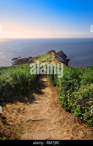 Jerbourg Point, or Peninsula, is the southeastern point of the Ballwich of Guernsey in the English Channel. Stock Photo