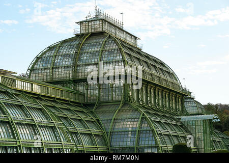The Palm House in the Schönbrunn Palace gardens in Vienna, Austria Stock Photo