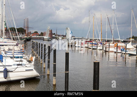 Old harbour, Kappeln, Schleswig-Holstein, Germany, Europe Stock Photo