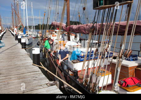 Old harbour, Kappeln, Schleswig-Holstein, Germany, Europe Stock Photo