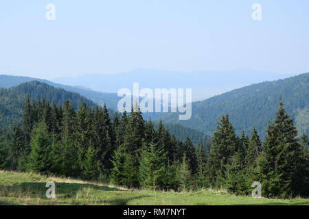 Carpathians mountains in Romania. 12C road near Bicaz Canyon. Gheorgheni, Transylvania, Romania. Stock Photo