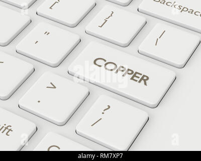 3d render of keyboard with copper button. The concept of investing in the stock market Stock Photo