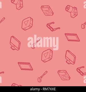 Hobbie outline isometric pattern. Vector illustration, EPS 10 Stock Vector