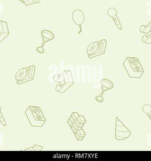 Party outline isometric pattern. Vector illustration, EPS 10 Stock Vector
