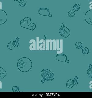 Sport outline isometric icons pattern. Vector illustration, EPS 10 Stock Vector