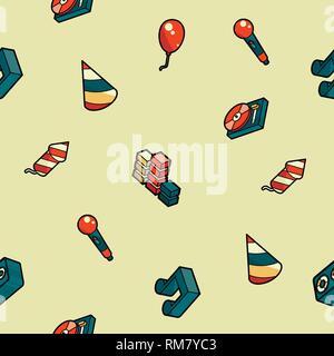 Party color outline isometric pattern. Vector illustration, EPS 10 Stock Vector
