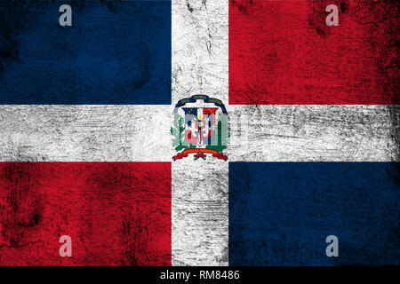 Dominican republic grunge and dirty flag illustration. Perfect for background or texture purposes. Stock Photo