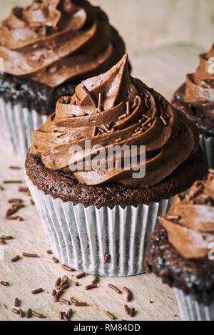 Homemade Chocolate cupcakes Stock Photo