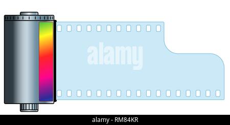 Illustration of the vintage cassette film Stock Vector