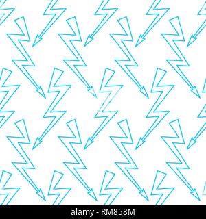 Seamless pattern of the abstract lightning symbols Stock Vector