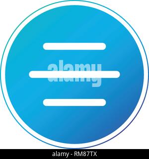 Hamburger Menu Circle Icon or button for web, Vector illustration isolated on white Stock Vector