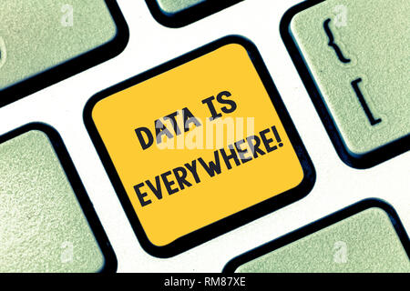 Writing note showing Data Is Everywhere. Business photo showcasing ...
