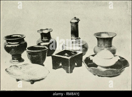 . Annual report of the Director of the Bureau of Science ... Philippines. Bureau of Science; Science -- Philippines. Fig. 1. Pile of pottery, showing method of burning.. Fig. 2. Glazed ware (made by first-year students). PLATE Lll.. Please note that these images are extracted from scanned page images that may have been digitally enhanced for readability - coloration and appearance of these illustrations may not perfectly resemble the original work.. Philippines. Bureau of Science. Manila : Bureau of Printing Stock Photo