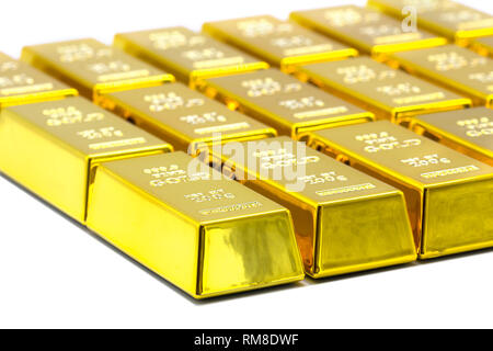 Golden bars as a background Financial concepts Stock Photo