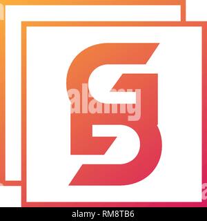 letter GS initial logo template vector illustration icon element isolated - vector Stock Vector