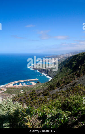 Top view of small towns on the coast of Tenerife, Canary Islands Stock Photo