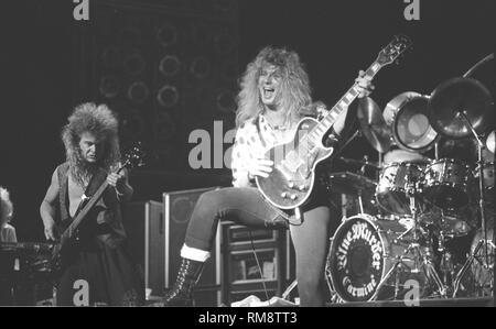 Blue Murder guitarist John Sykes is shown during a concert