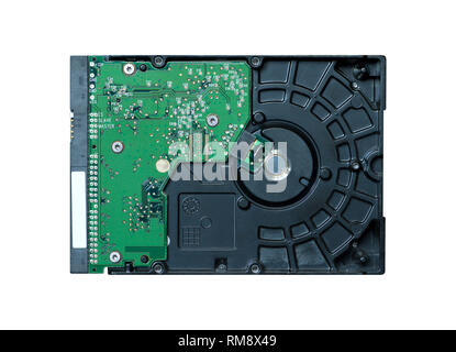 Internal computer hard disk drive isolated on white closeup Stock Photo