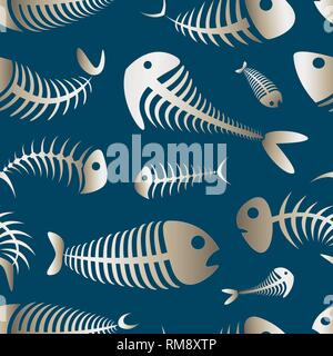 Fishbone set pattern. Vector illustration EPS 10 Stock Vector