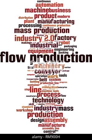 Flow production word cloud concept. Vector illustration Stock Vector