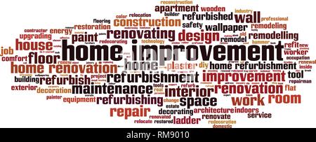 Home improvement word cloud concept. Vector illustration Stock Vector